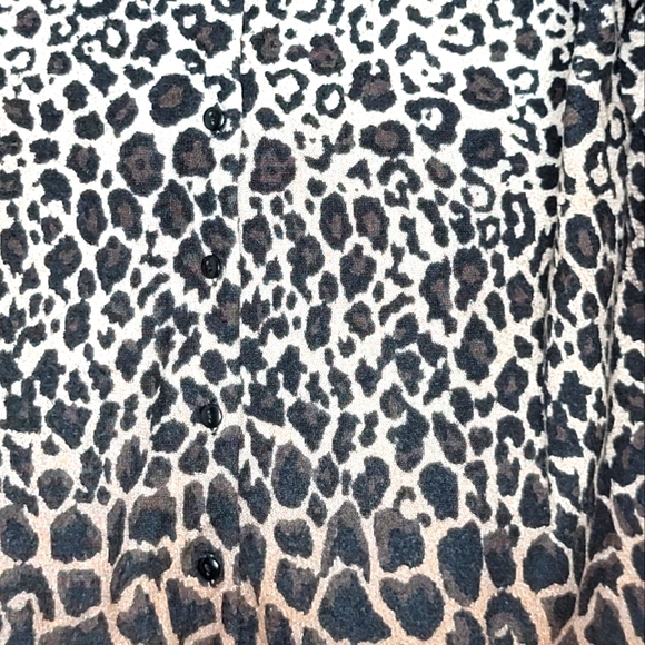 Brown Animal Print Button Cardigan - Picture 3 of 9